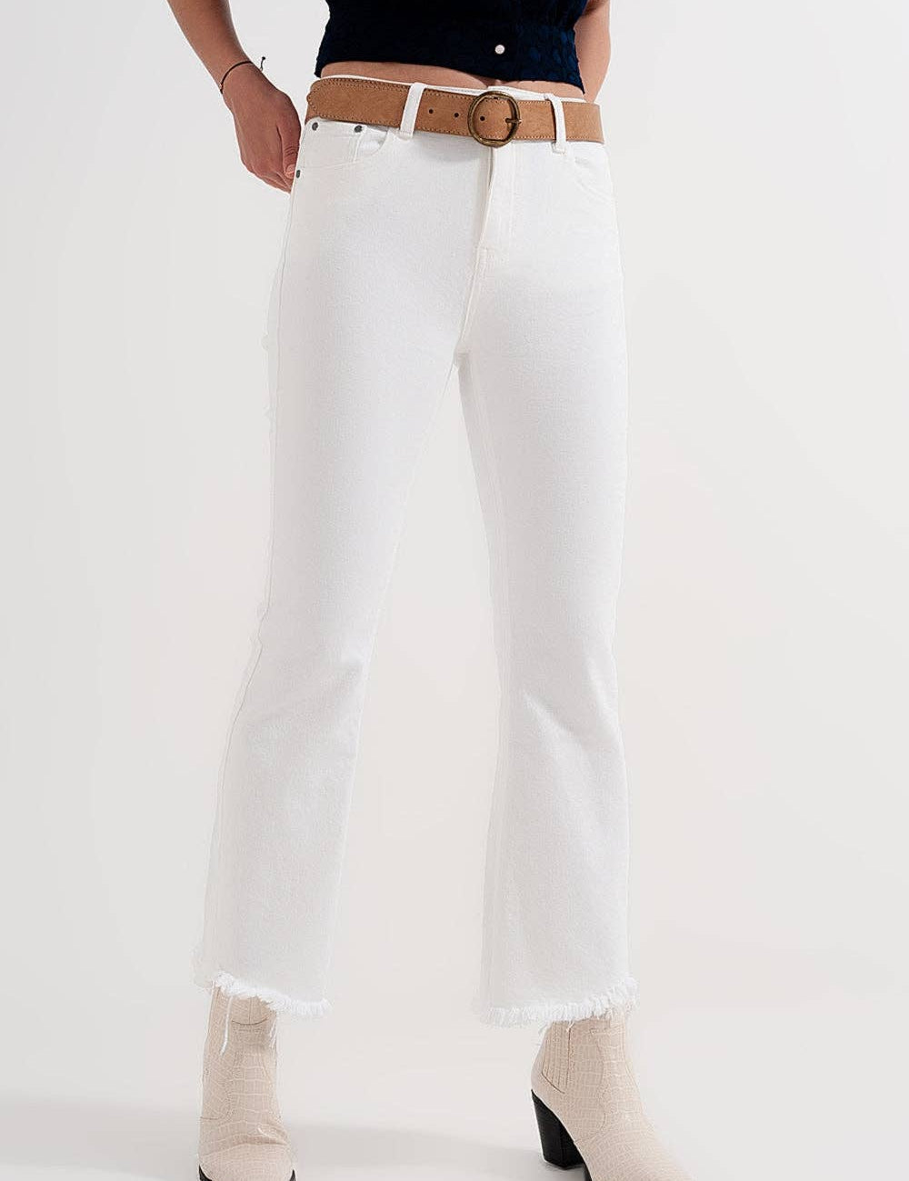 The Cameron Cropped Flare Jean with Raw Hem