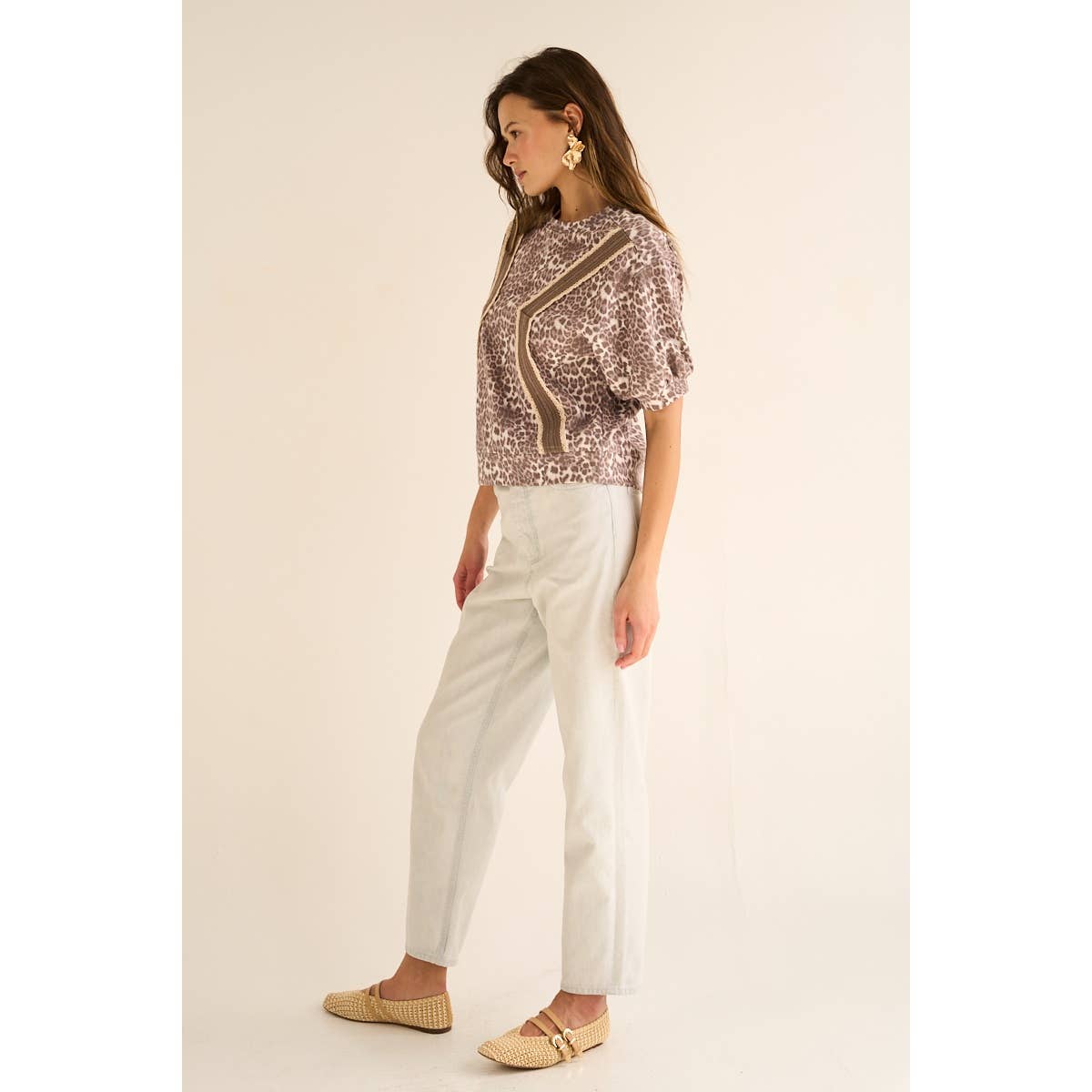 The Leopard Puff Sleeve Knit Top