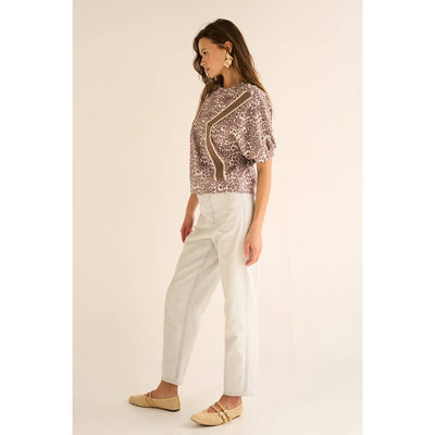 The Leopard Puff Sleeve Knit Top