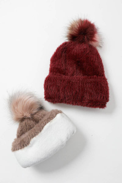 Plush Faux Mohair Knit Beanie