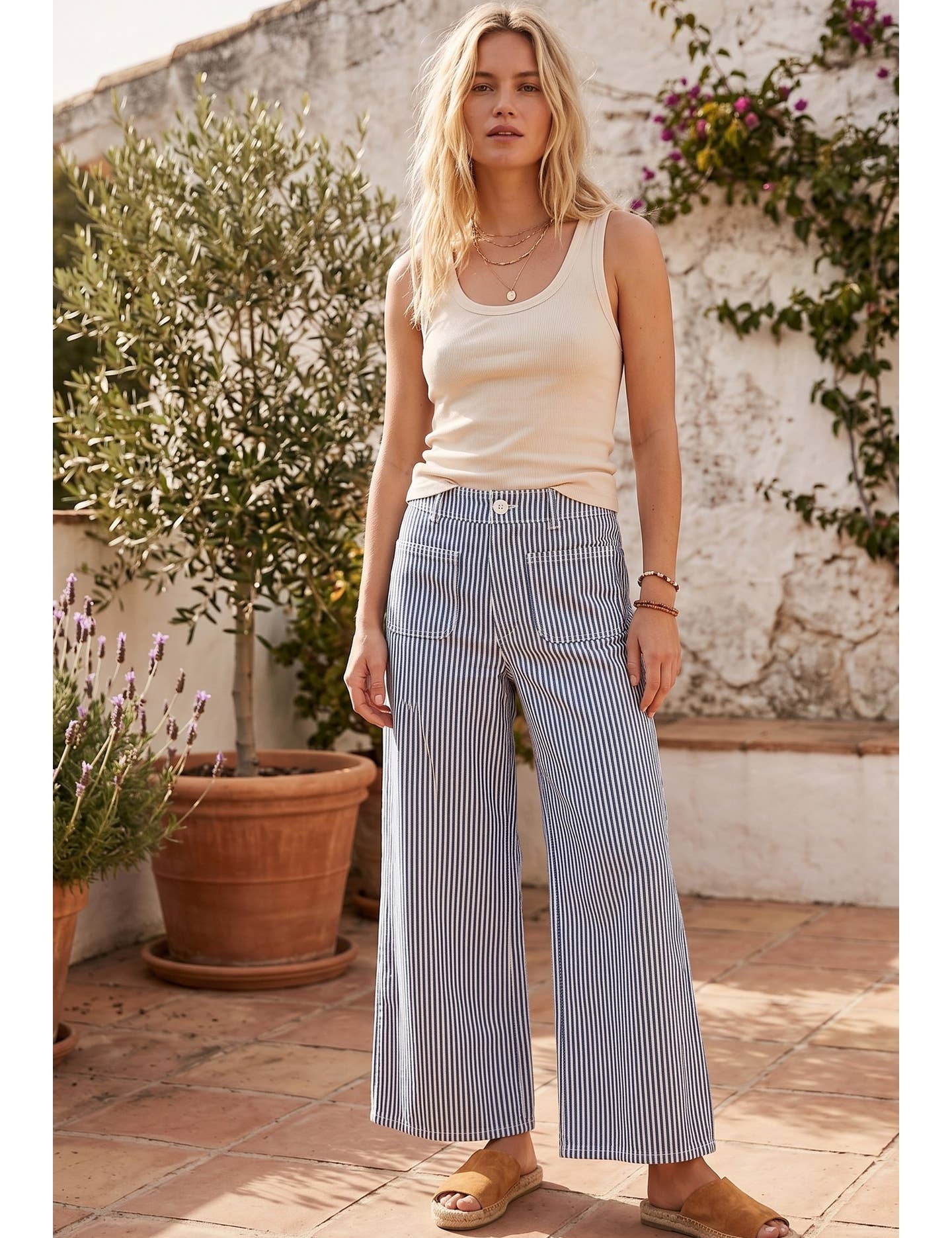 The Audra Striped Wide Leg Pant