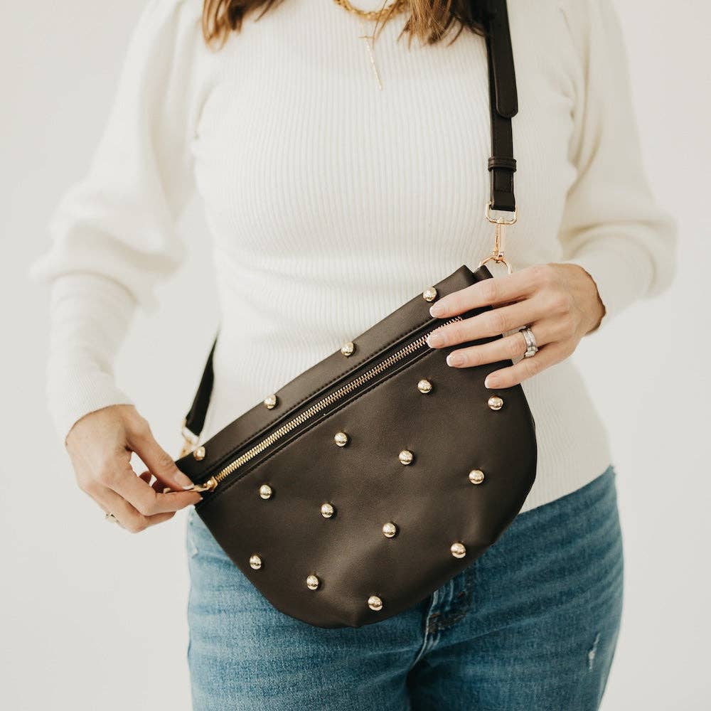 The Chic Gold Studded Westlyn Bum Bag