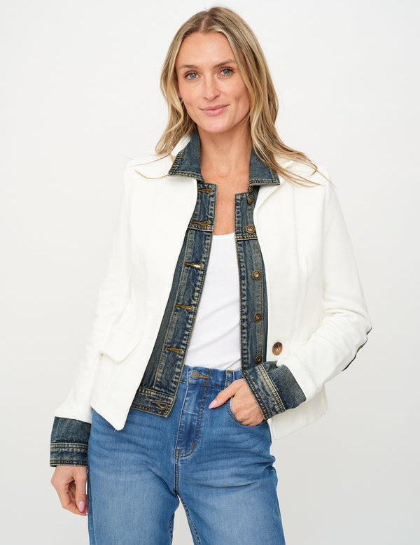 SIX FIFTY The Clarissa Mixed Media Denim Jacket