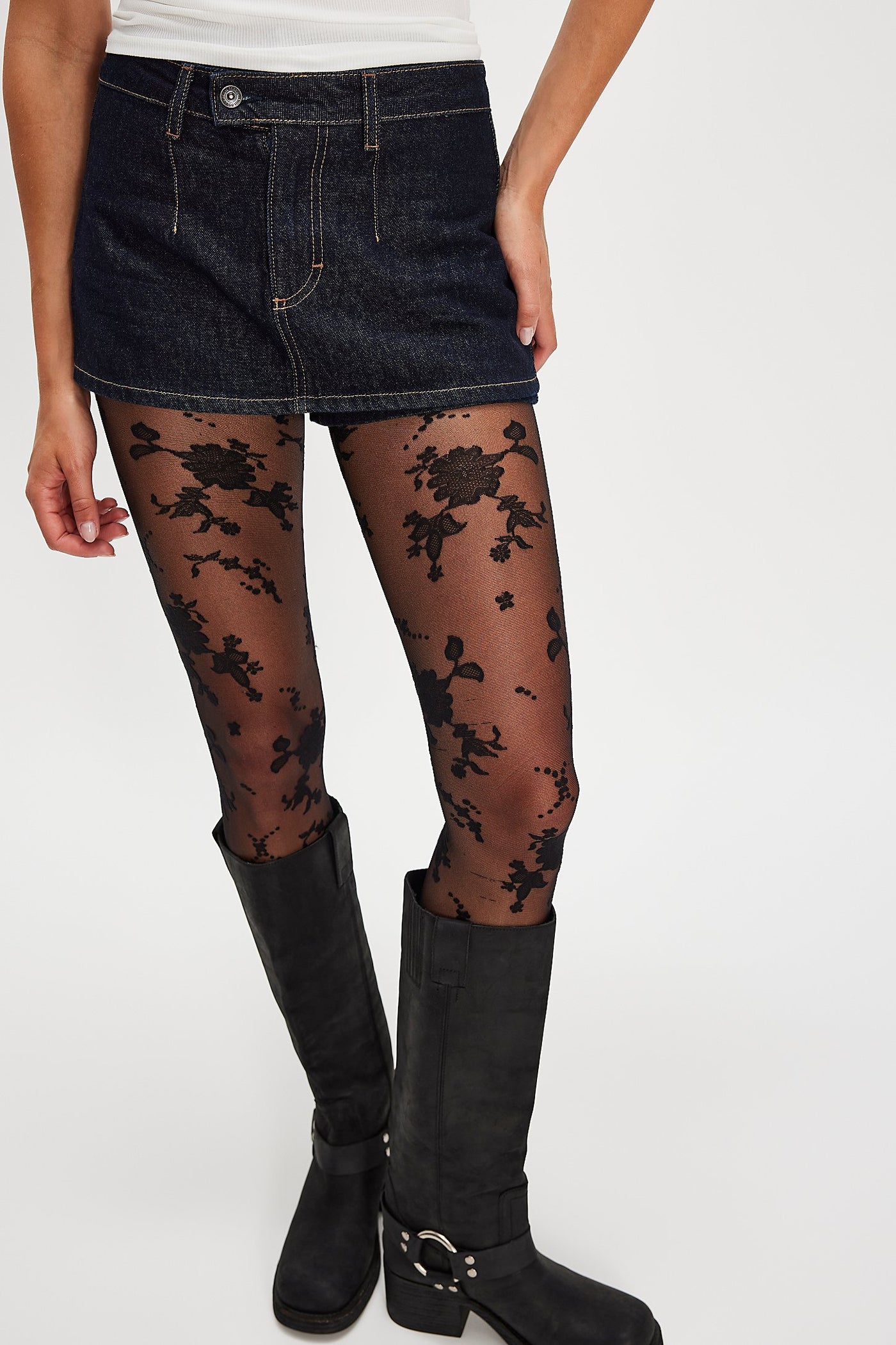 FREE PEOPLE The Flocked Floral Tight