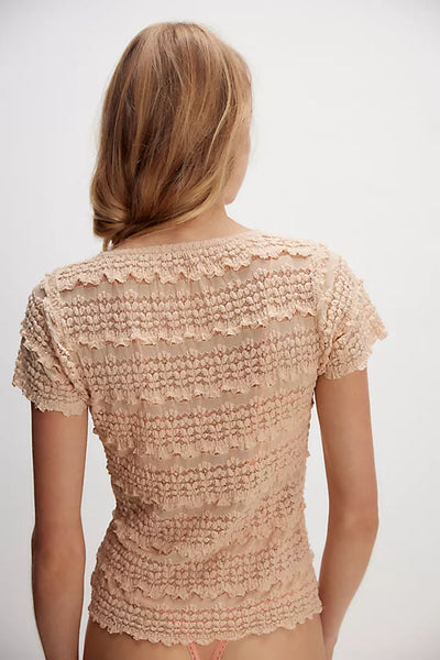 FREE PEOPLE The Angelina Lace Tee